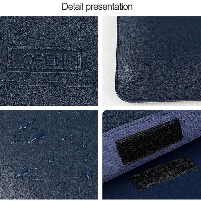 laptop sleeve case stand 13 3 14 1 15 4 inch waterproof 3 in 1 leather pouch bag for macbook air pro 13 14 15 huawei matebook hp free global shipping
