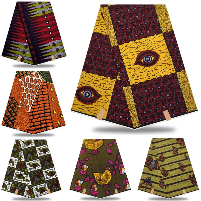 Африканский воск ткани в африканском стиле Анкара принт Мягкая Ткань 6 ярдов
