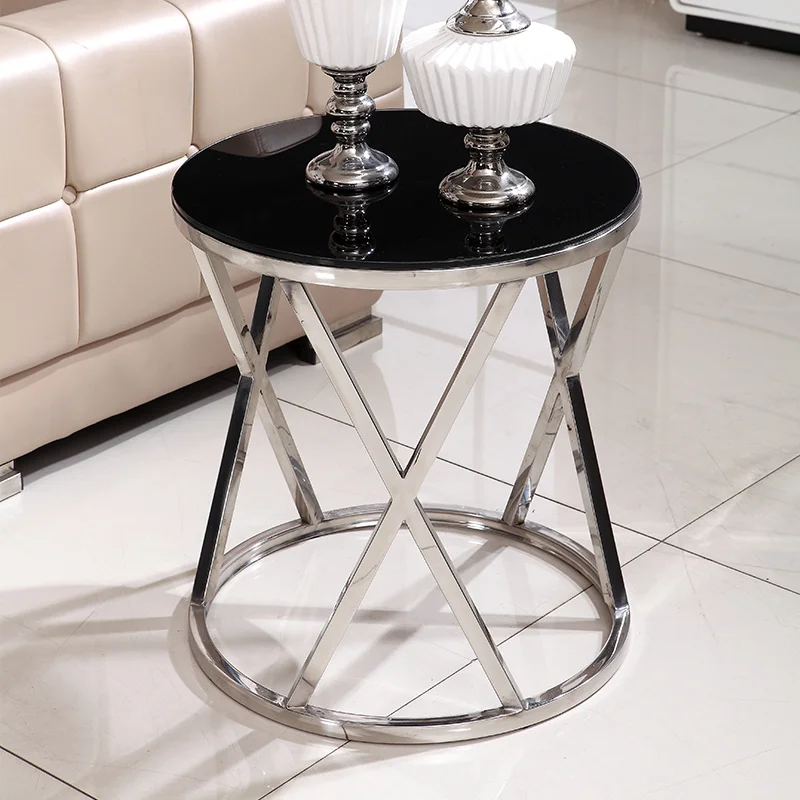 Угловой Столик для дивана из нержавеющей стали круглый журнальный столик