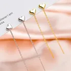 Длинные висячие серьги с кисточками в форме сердца, золотого и серебряного цвета, 2021, корейские Висячие женские серьги, Модная бижутерия для вечеринки, подарок для девочек