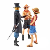 one piece anime figure 20cm luffy ace sabo 3 brothers statue figures collectible model decoration toy figurine christmas gift