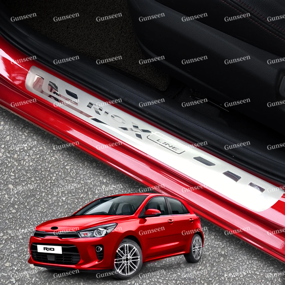 Защитная накладка на пороги для Kia RIO 2020, X Line, XLine 3, 4, 5, автомобильный Стайлинг, накладка на пороги, педаль, 2018, 2017, 2015 - изображение