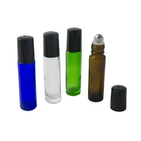 10ml empty glass roll on perfume bottles amber blue green purple clear essential oil france aromatherapy products packaging