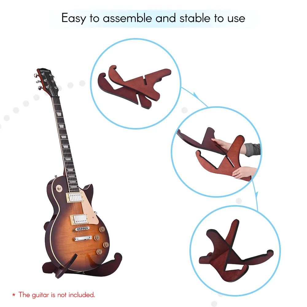 

Floor Type Wooden Guitar Stand Holder Musical Instrument Bracket Portable Removable Frame for Electric Acoustic Guitars Bass