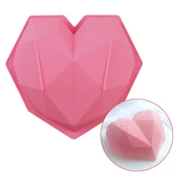 bigger 3d diamond love heart shape mold silicone chocolate cookie muffin baking tool sponge mousse dessert cake decorating