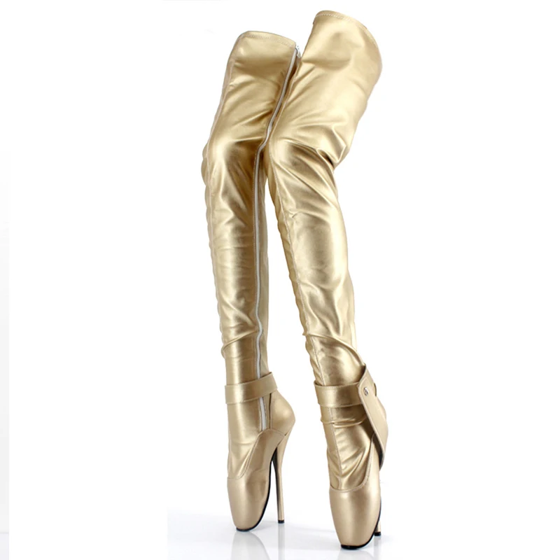 Высокие сапоги до бедра на очень высоком каблуке 18 см/7 дюймов пикантные тонком