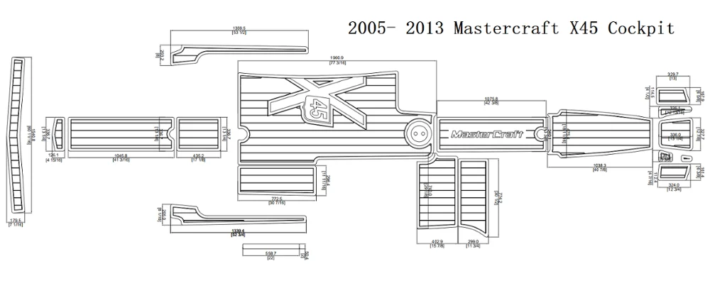 2005 2013 Mastercraft X45 Лодка на кабине эва тика настил 1/4 &quot6 мм|Морское оборудование| |
