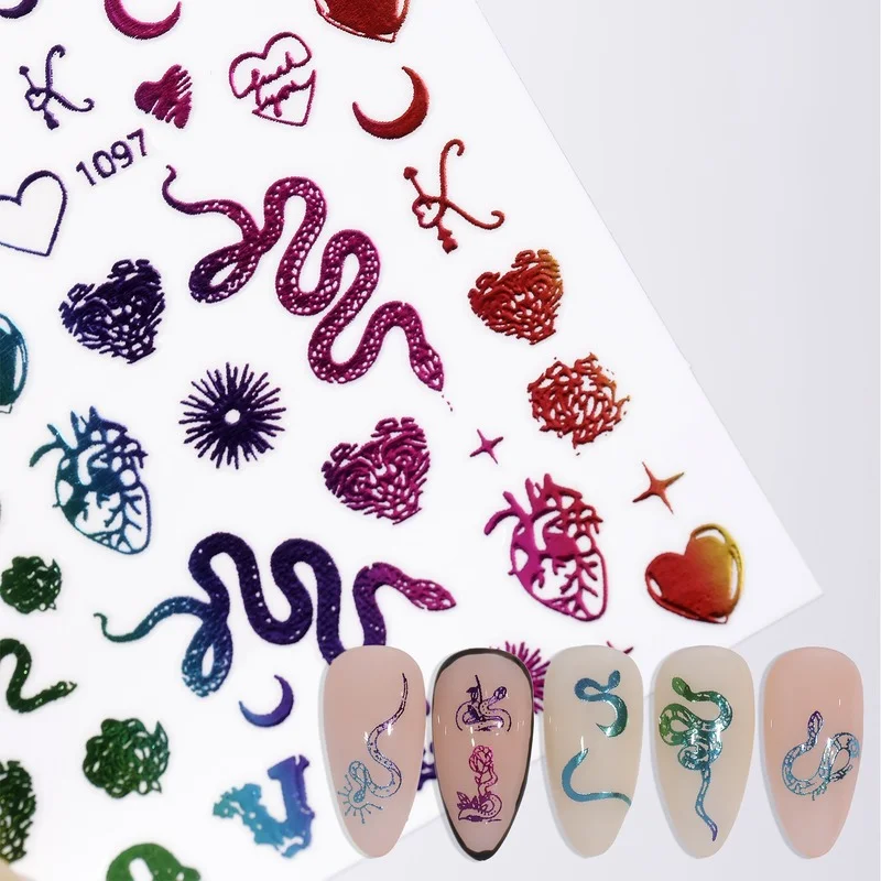 

10 шт., декоративные 3D-Наклейки для ногтей в форме сердца