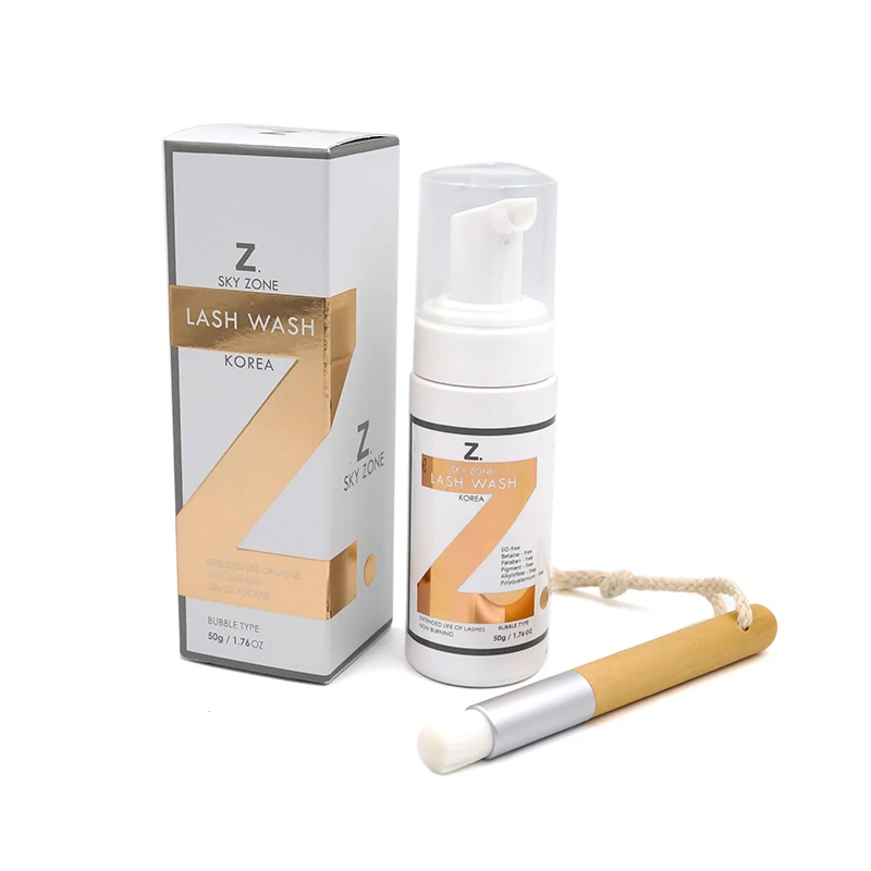50ml Eyelash Extension Shampoo Professional Eye Lash Cleanser Cleaning Foam With Brush No Stimulation Makeup Tools