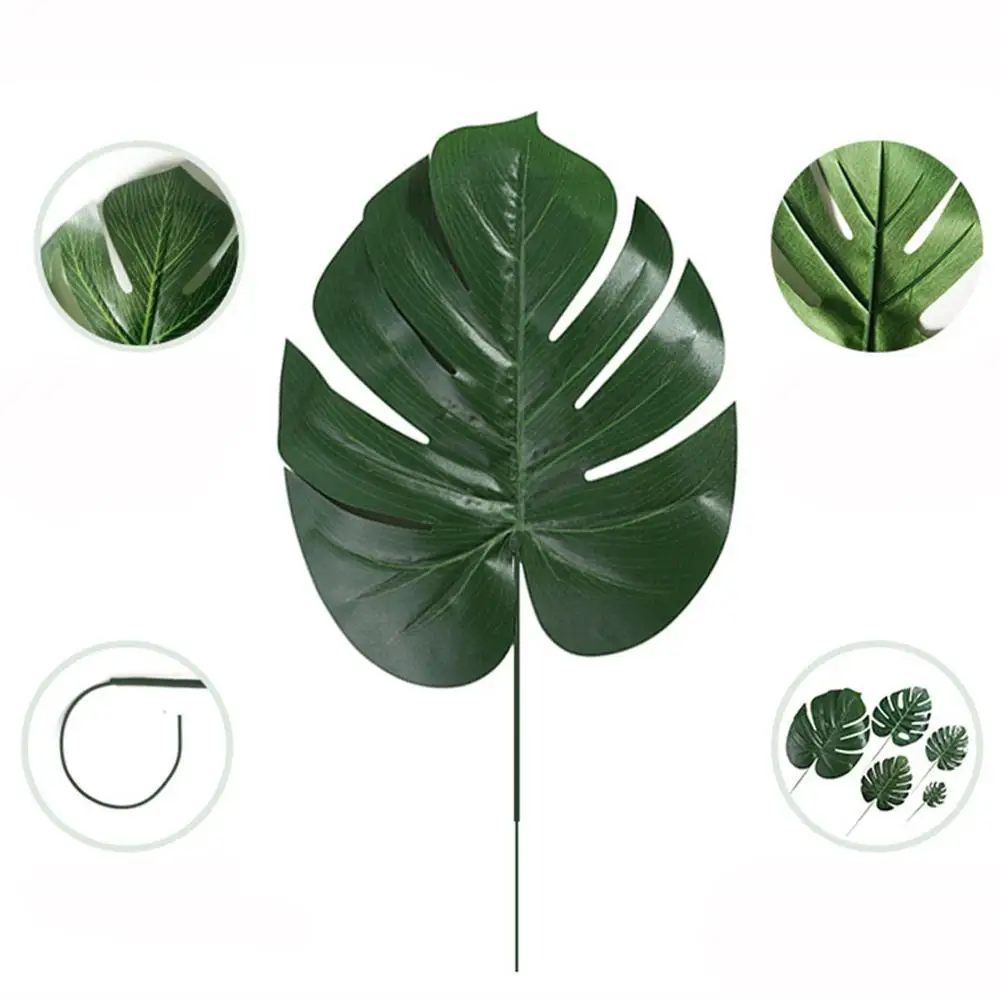 10 шт. искусственные тропические Пальмовые Листья зеленые листья монстеры
