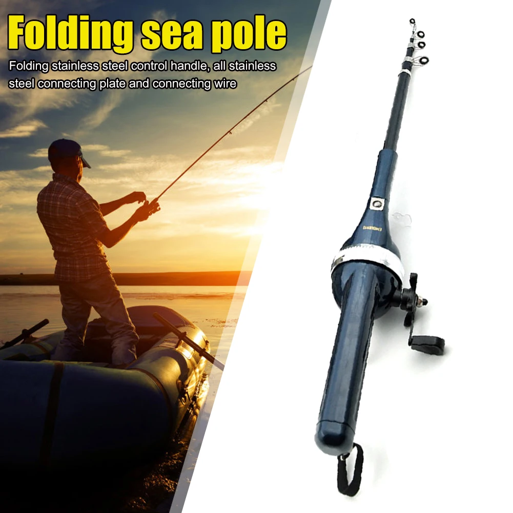 

New 130cm Folding Fishing Rod Ultra Collapsible Fishing Rod Sea Rod Telescopic Casting Fishing Rod Fiberglass Fishing Rod Tackle
