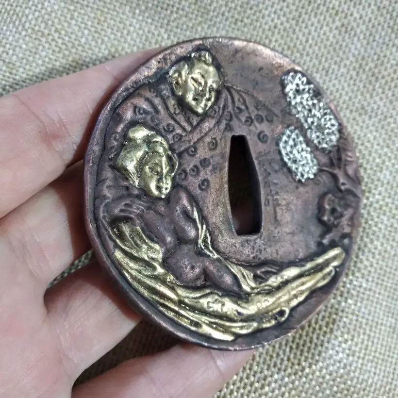 Винтажный чехол Tsuba для японской Самурайской Катаны фальшивой воина меча круга |