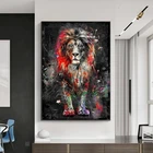 Абстрактные красочные картины на холсте с Львом, современные постеры с животными и принты, настенное искусство, домашняя декоративная картина для декора гостиной