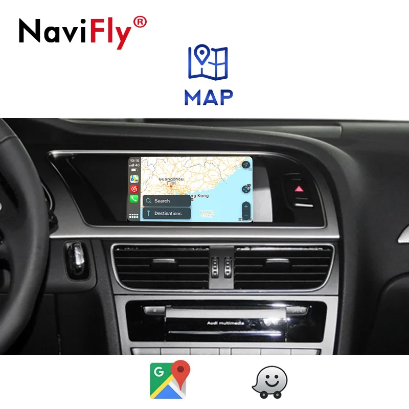 NaviFly Wireless Carplay Android BOX Car Multimedia For Audi A4 A5 2008-2016 original camera Mirror Lin-k | Автомобили и
