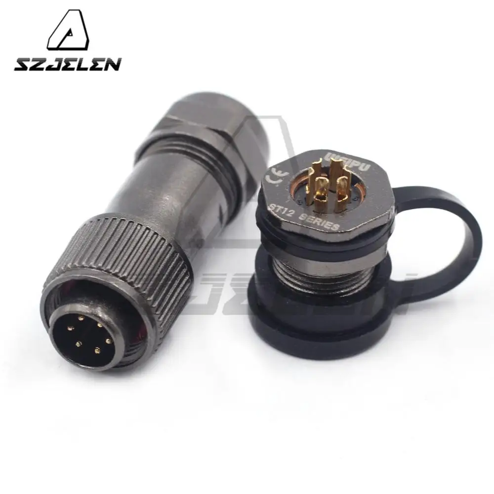 WEIPU серия ST12 6 контактный проводной разъем светодиодная Передняя гайка