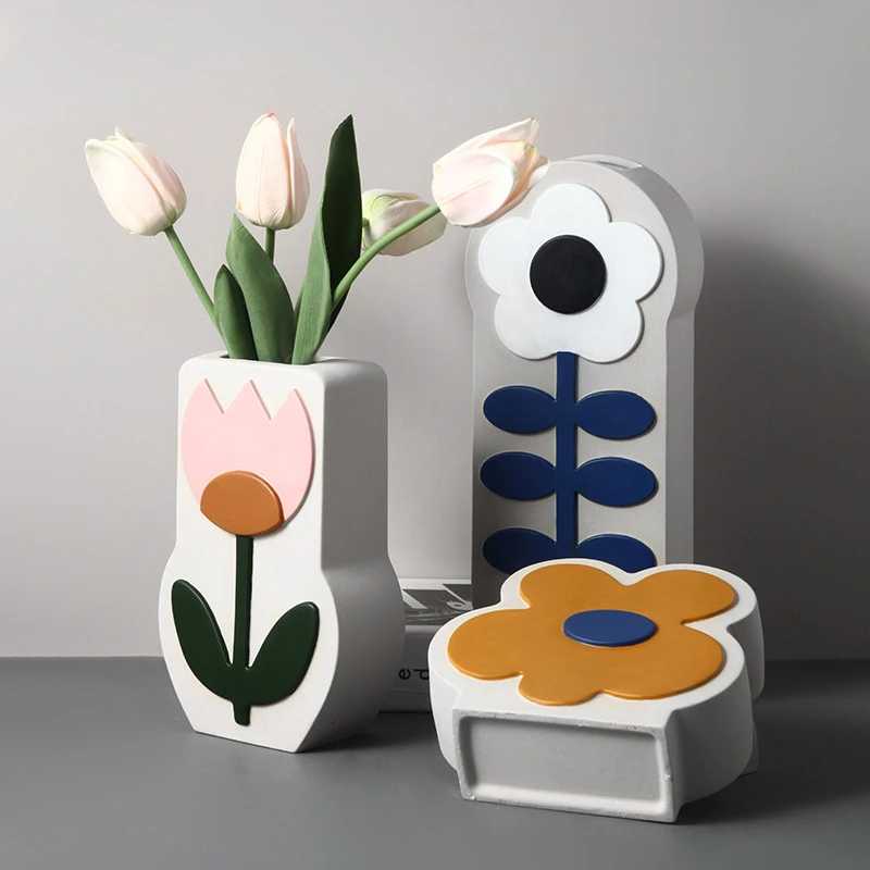 

Simple Ceramic Hand-Painted Vase Living Room Flower Arrangement Creative Flowers Girl Fresh Desktop Home Art Ornaments