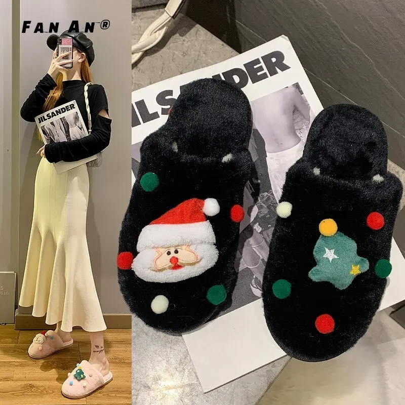 

Women's Slippers 2021 New Fashion Fur Slippers, High Quality Plush Slippers, Fluffy and Warm Mules Shoes Women Zapatos De Mujer
