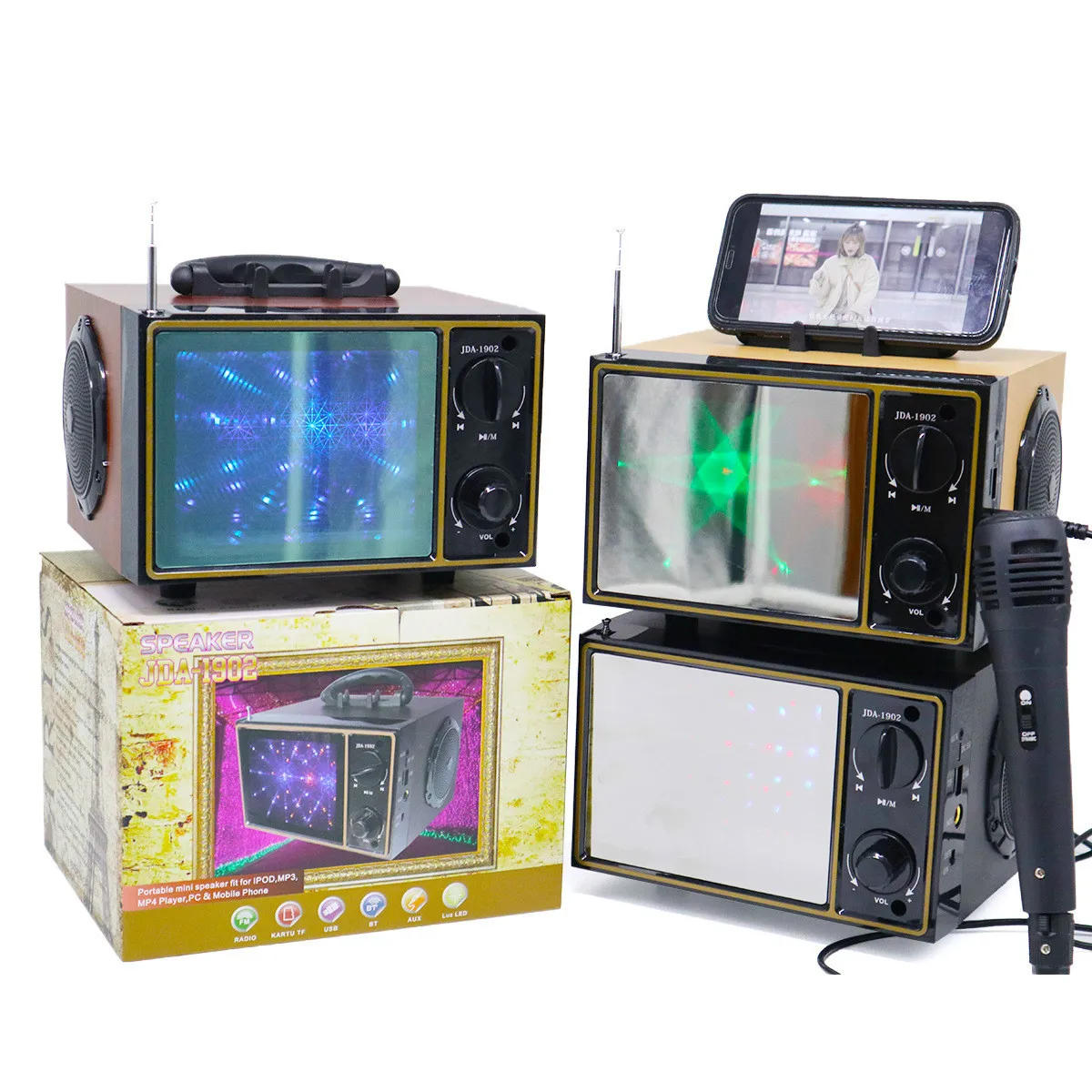 Ретро Беспроводная bluetooth-колонка модная деревянная Двойная Колонка s большая