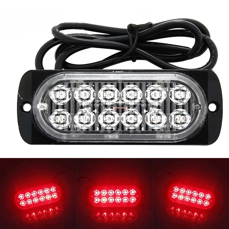 

Universal 12LED Off-Road Car Trailer Trucks Safety Urgent Working Fog Red Light Lamp 12V~24V 36W Super Bright LED Light