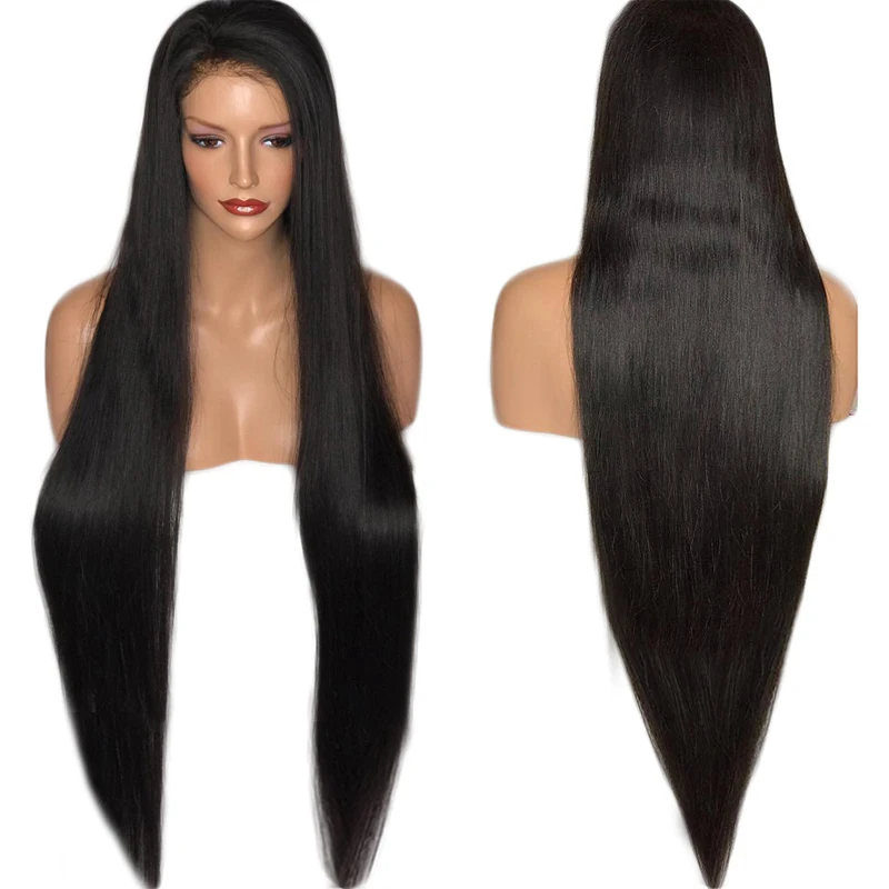 Харизма 30 дюймов парик фронта шнурка натуральный ПРЯМОЙ Glueless синтетические парики Высокая температура термостойкие волосы для женщин парик