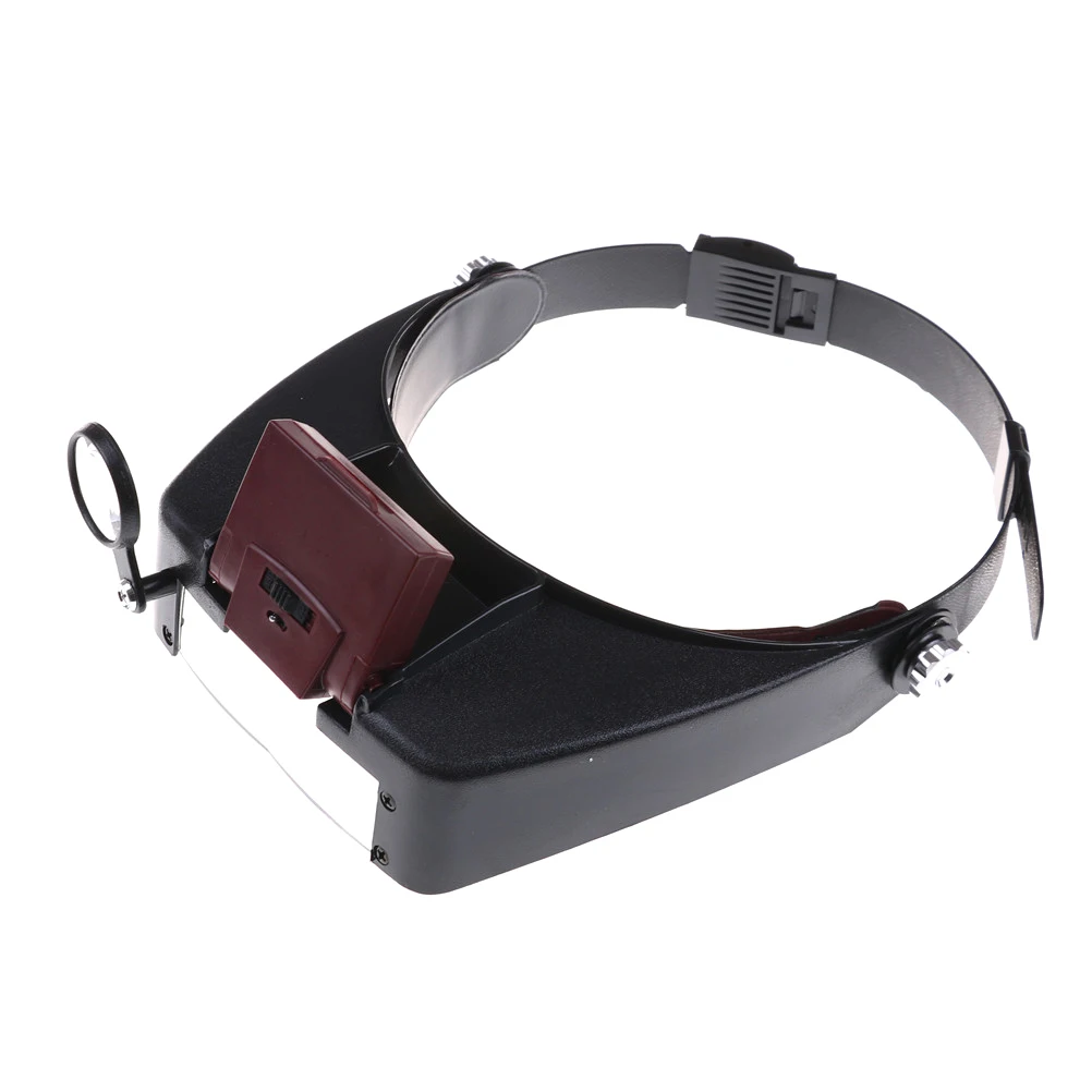 

New 2 LED Light Headset 10 X Magnifier Head Magnifying Glass Lens Loupe with LED Light for Handcraft / Repairing