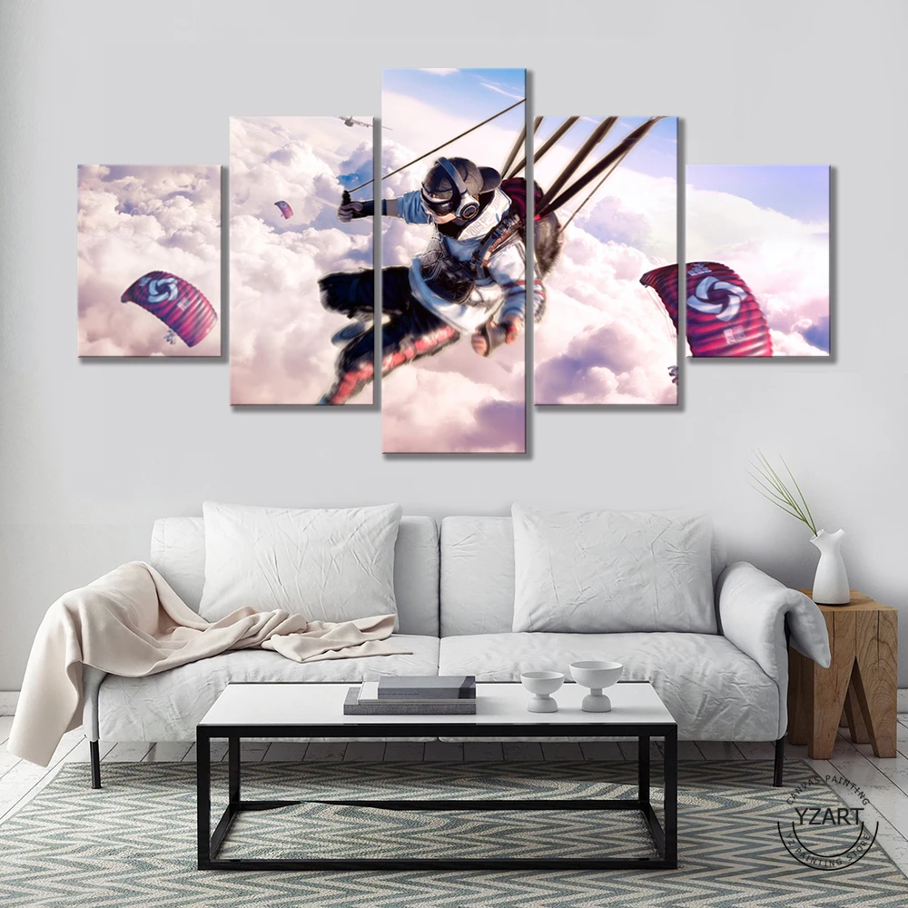 Парашют скина чемпионата Pubg, постер, художественная картина на холсте HD, настенное изображение для декора гостиной PUBG on.