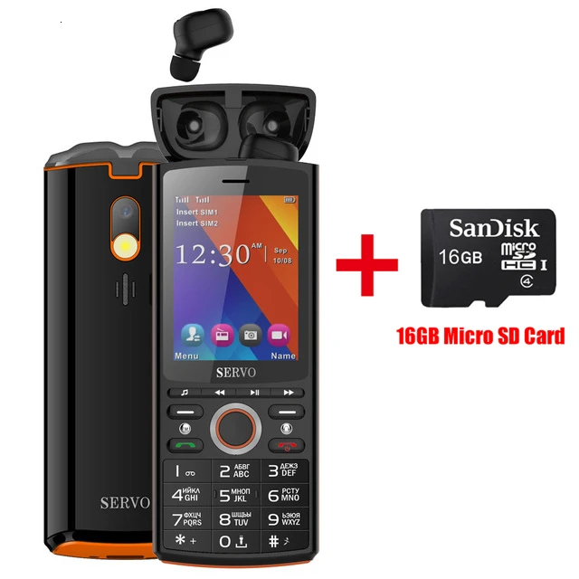 Black Add 16GB card Внешний аккумулятор 6000 мАч, Bluetooth, музыкальные наушники, мобильный телефон, 2,8 дюймов, gsm, кнопочный недорогой, Две сим-карты, разблокировка, русская клавиатура, мобильный телефон - Цвет: Black Add 16GB card