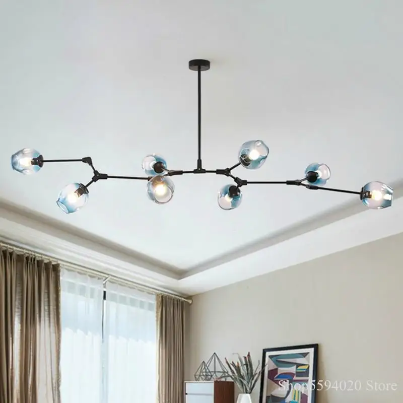 Modern Glass LED Ball Chandeliers Lustre Lighting Kitchen Luminaire Hanging Lamp Home Decor Fixtures Room Lights | Потолочные лампы и