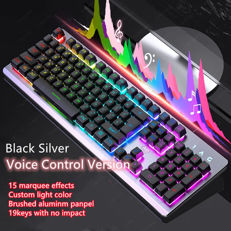 Клавиатура игровая Механическая Проводная с RGB-подсветкой и голосовым