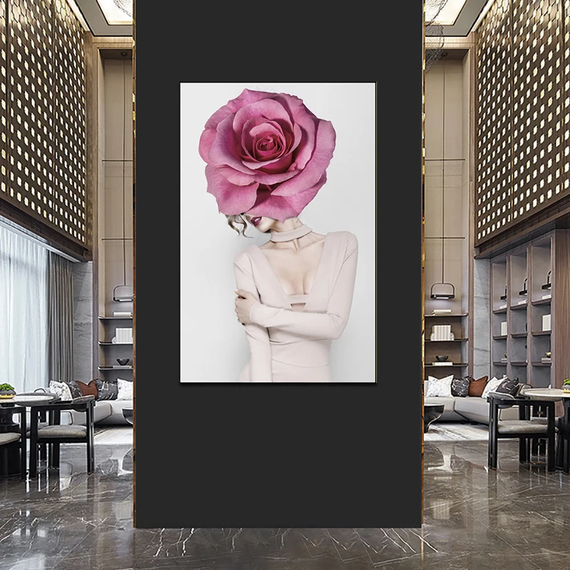 Современная Картина на холсте с цветами для девушек настенное искусство
