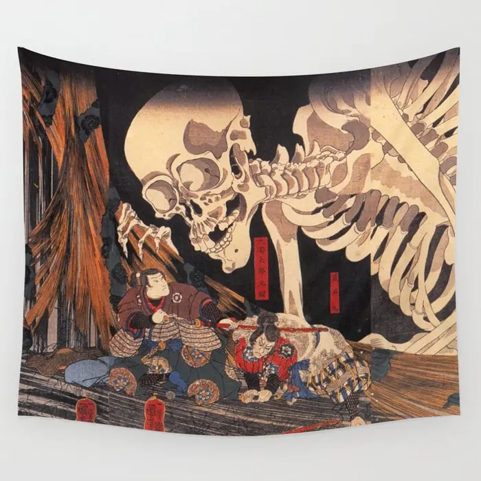 

Witch and Skeleton Ghost Tapestry Background Wall Covering Home Decoration Blanket Bedroom Wall Hanging Tapestries