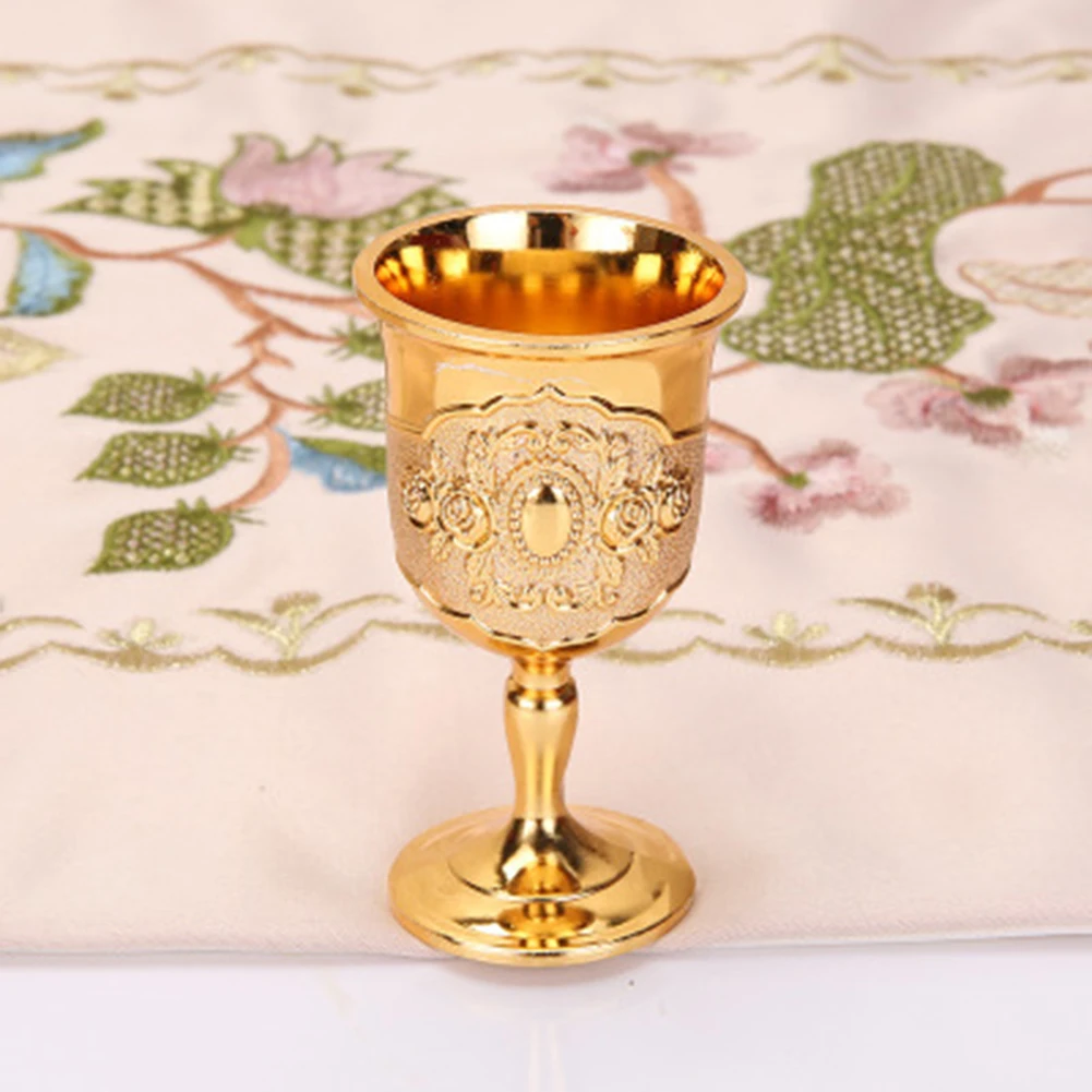 Retro Creative Small Beverage Wine Cup Gold European Style Home Bar Propitiate Water White Brass Copper Essential Buddhist | Дом и сад