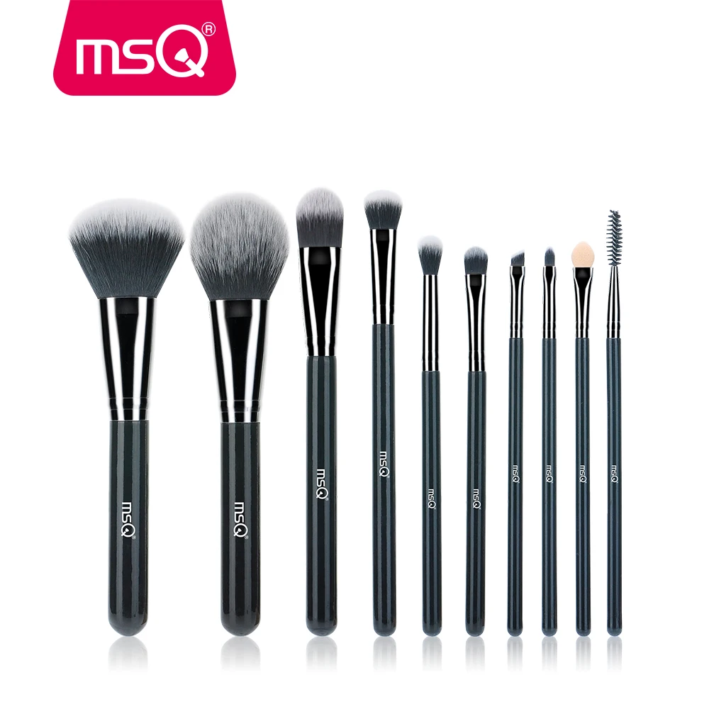 MSQ 10 шт. Высокое качество Профессиональный набор кистей для макияжа блестящая