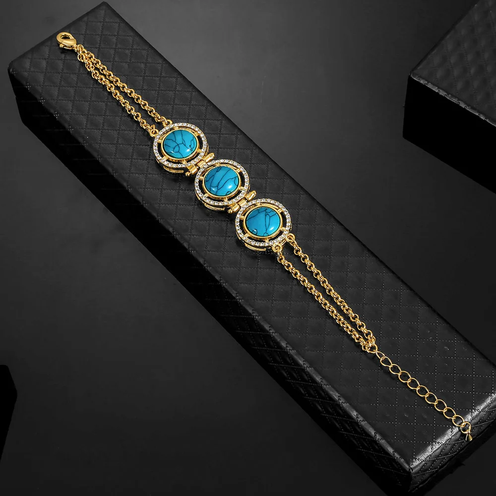 Топ Хрустальный мужской турецкий аллах ювелирные изделия браслет золотой цвет