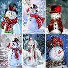 5D Рождественский Снеговик, алмазная живопись, вышивка крестиком, полностью Круглая Мозаика Санта-Клауса, украшение для Рождественская Алмазная вышивка