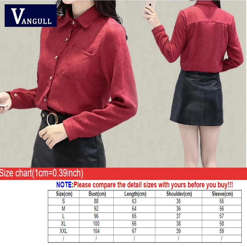 

Vangulla Corduroy Women Shirts Spring Autumn Casua Coats Plus Size Overcoat Female Big Tops Cute Solid Color Clothing