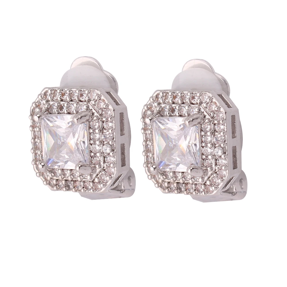 Бренд GRACE JUN горячая Распродажа серьги-клипсы с фианитом ААА женские