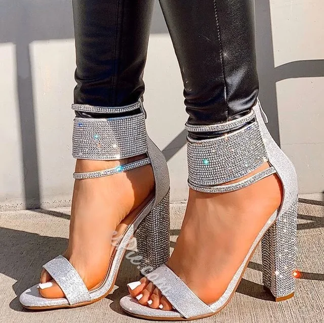White sequin heels Clearance