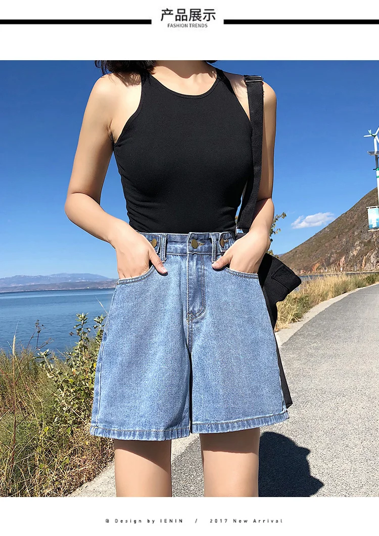 

High Waist Denim Shorts Baggy Jeans Women 2021 Summer New Loose Fashion Jeans Wild Trend Wide Leg Denim Shorts Women Pants