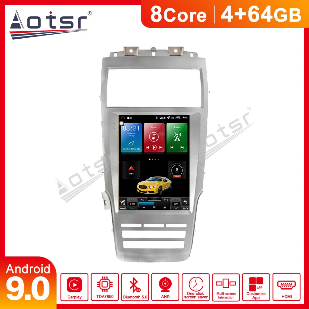

AOTSR For Lincoln MKC MKZ One din PX5 Android 9.0 Tesla style Car GPS Navigation Multimedia Player Radio HD Carplay Fast boot