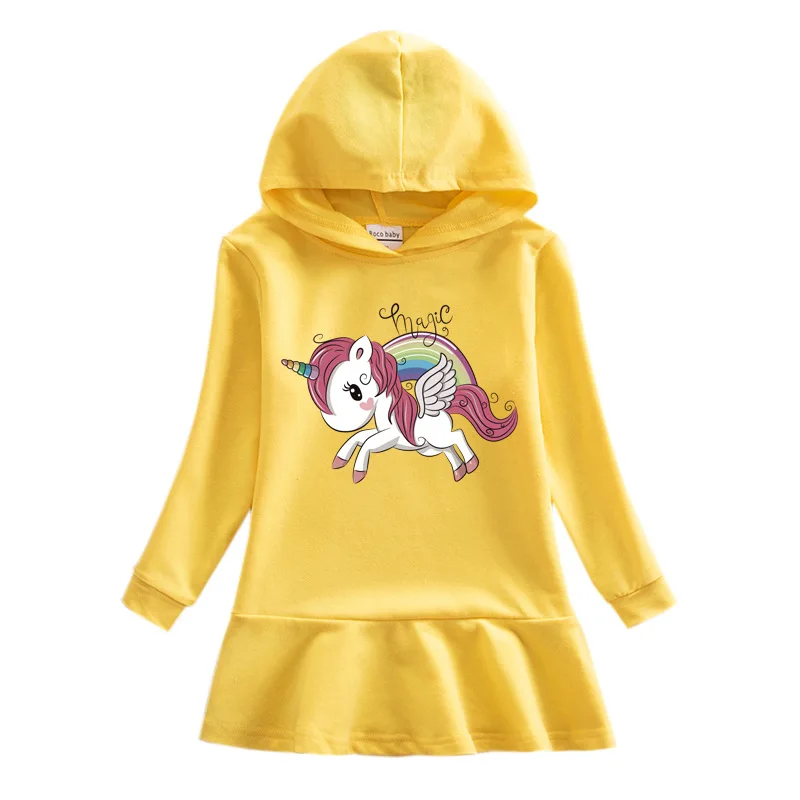 Teenster костюм принцессы для маленьких девочек осенняя одежда с единорогом Детские