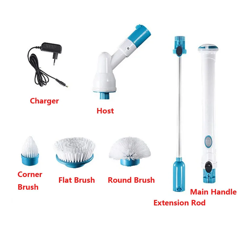 Электрическая Чистящая Щетка Turbo Scrub регулируемая Беспроводная зарядка чистый
