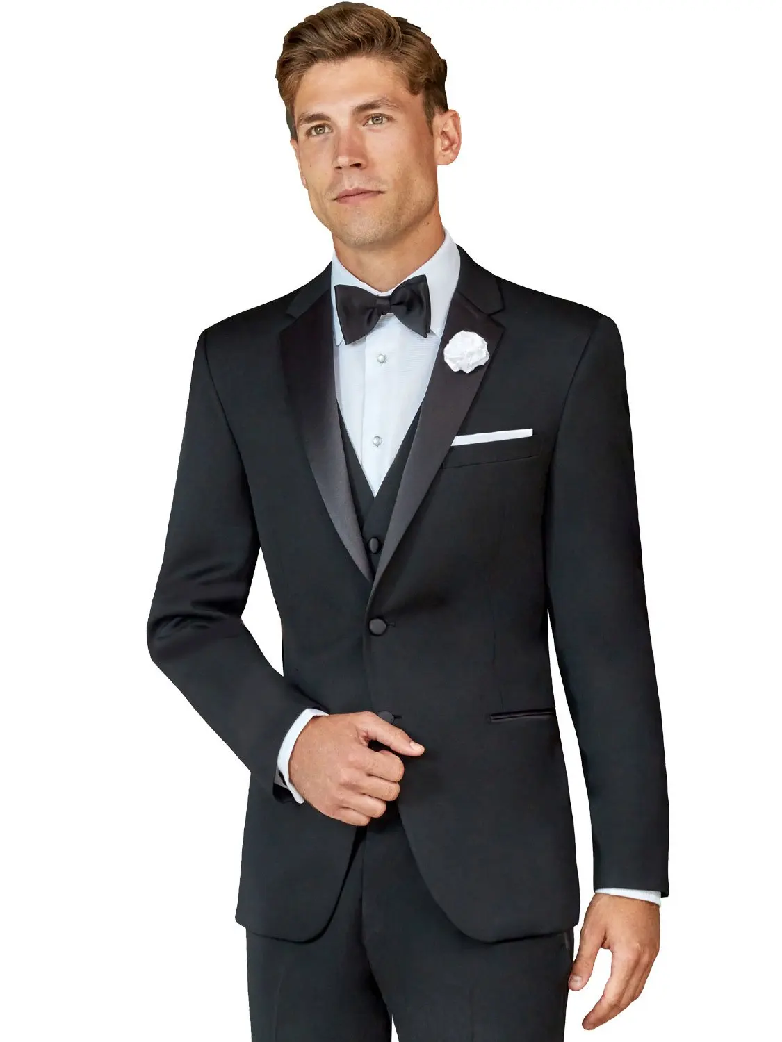 

Custom Made Black Tuxedo Slim Men Suits Groom Wear 2021 3 Piece