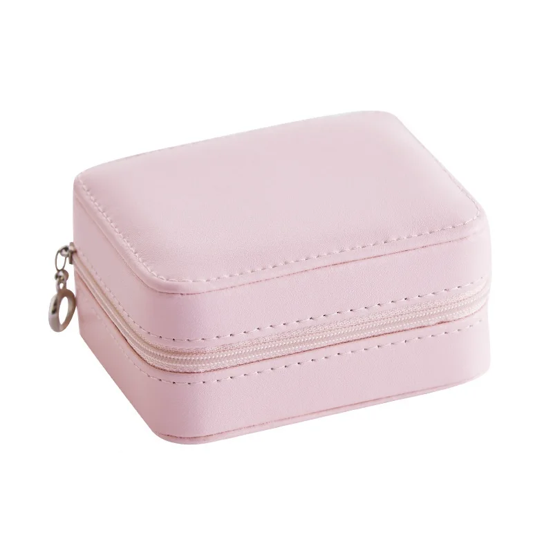 

Jewelry Organizer Display Travel Jewelry Case Boxes Portable Jewelry Box Zipper Leather Storage Box