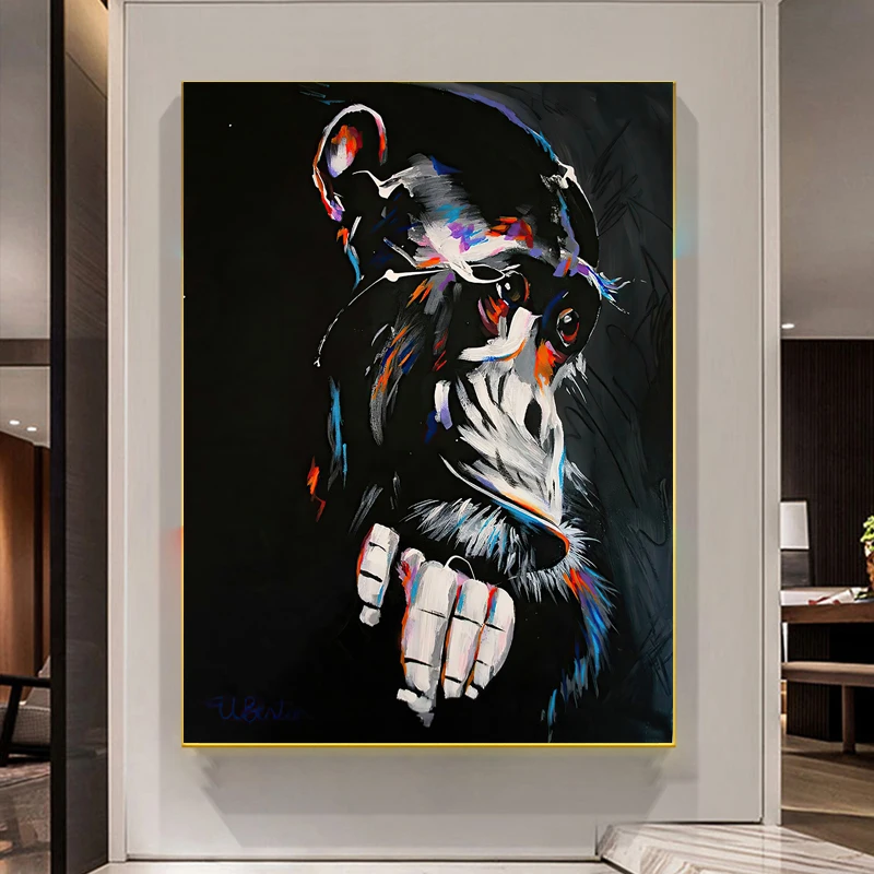 

Canvas Painting Abstract Graffiti Animal Orangutan Monkey Poster and Prints Wall Art Pictures for Living Room Home Decor Cuadros