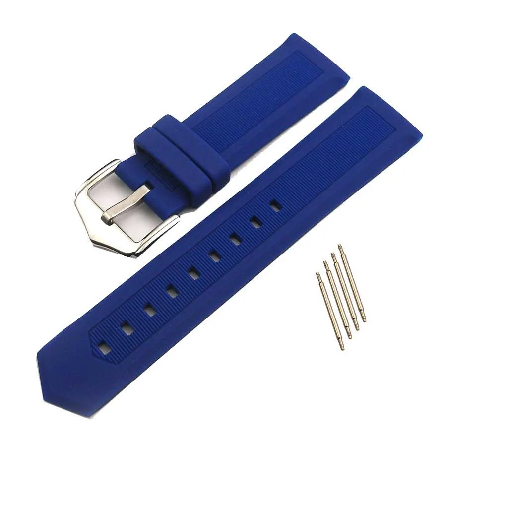 

Soft Sturdy Rubber Surface Non-slip Back Waterproof Washable Silicone 19mm/21mm/24mm Strap Band