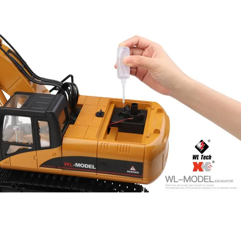 

Wltoys 16800 1/16 2.4g Excavator Rc Car Toys Styling 23 Channel Road Construction All Metal Truck Autos With Led Light Smoke