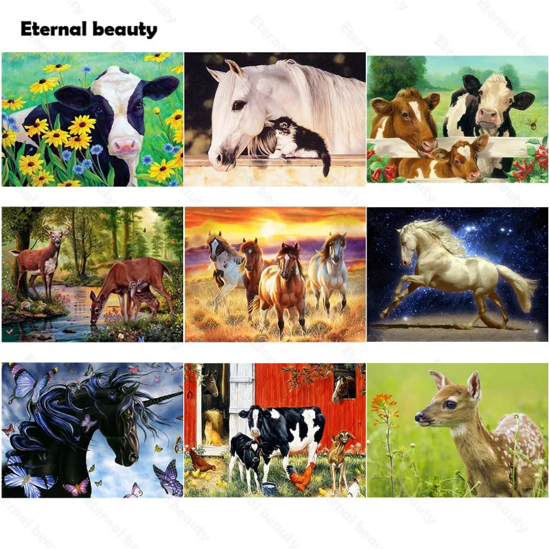 

Diamond Painting Fantasy Horse Cross Stitch Kit Diamond Mosaic Art Painting Diamond Rhinestone Embroidery Running Horses Artwork