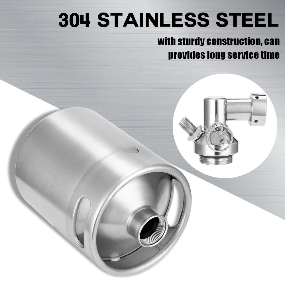 2L Beer Keg with Tap Pressurized Mini Stainless Steel Dispenser Home Brewing Craft Growler System | Дом и сад