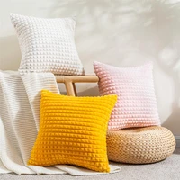 lattice grai cushion cover soft solid color nordic home decorative corduroy yellow pillowcase sofa throw pillows for living room